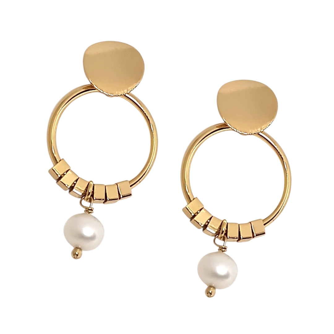 Aros Montserrat Perlas Oro