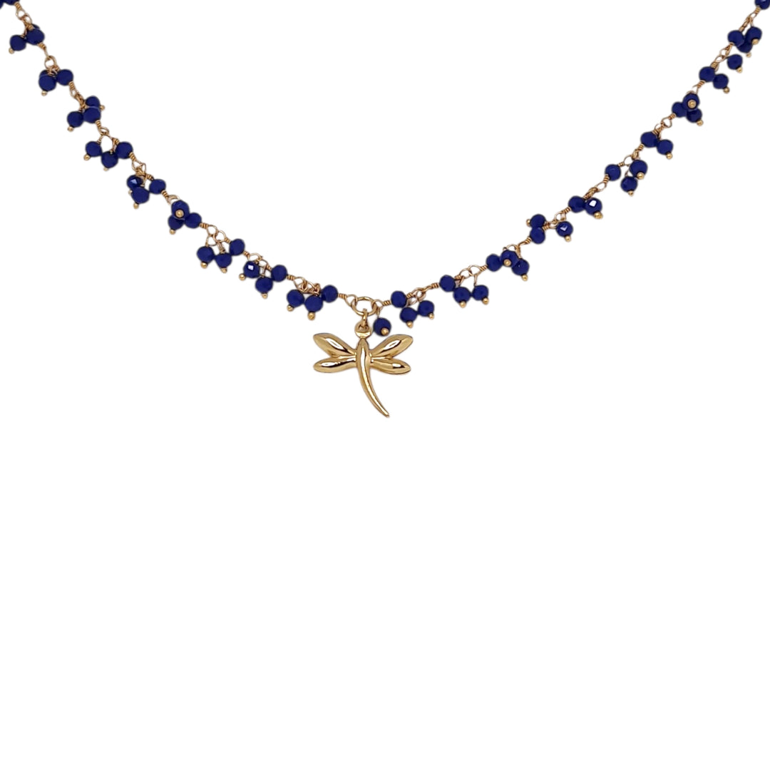 Collar Libélula Blue Oro