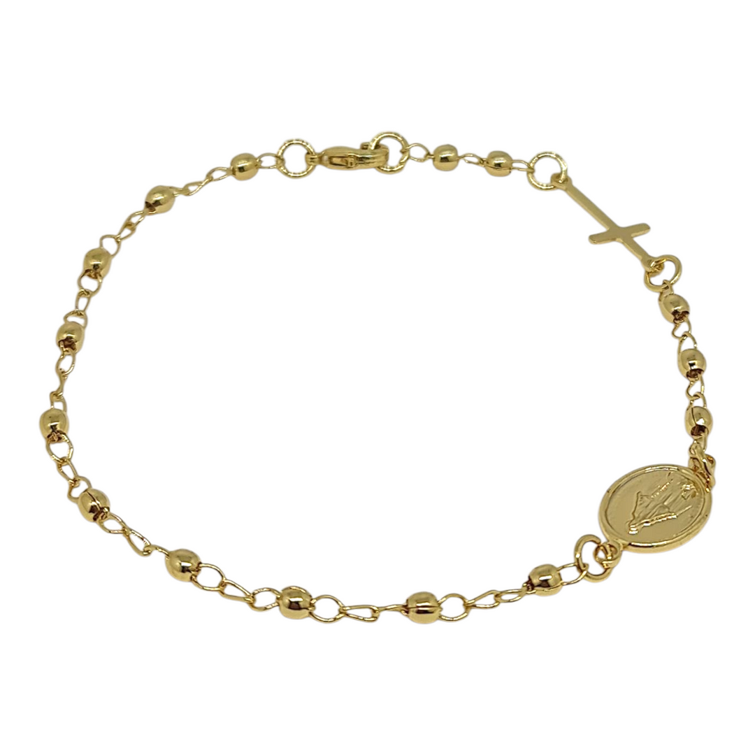 Pulsera Denario Cruz Oro
