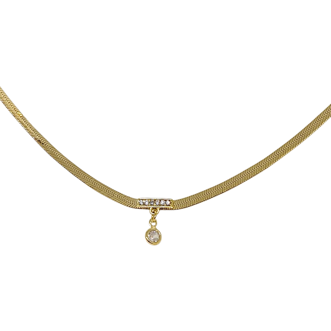 Collar Cinta Punto de Luz Oro