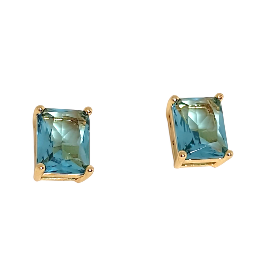 Aros Emilia Aguamarina Oro