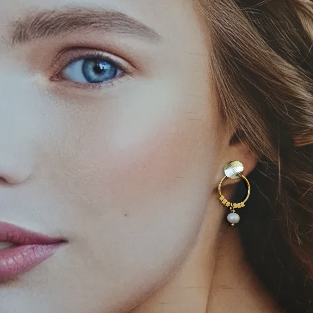 Aros Montserrat Perlas Oro