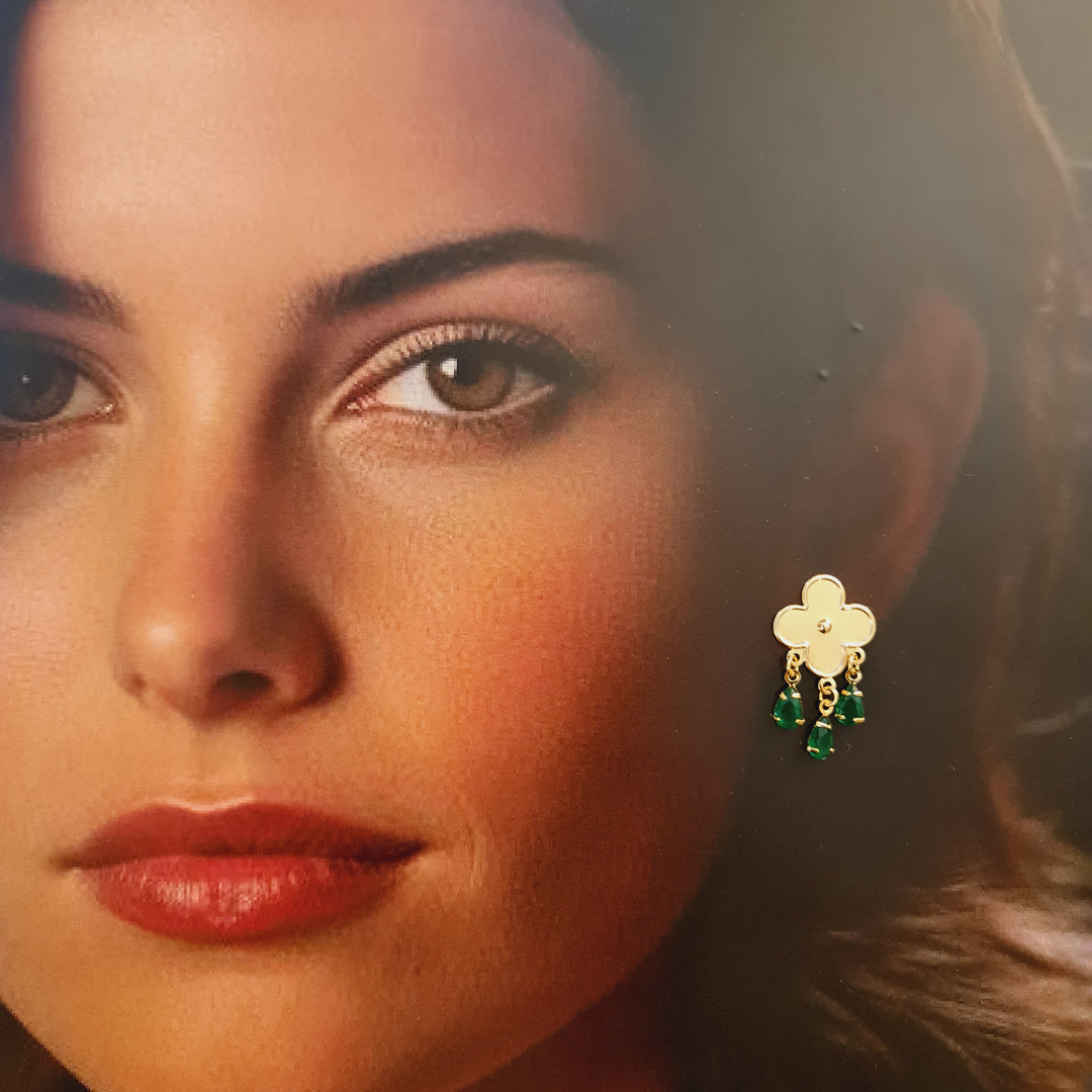 Aros Mariana Esmeralda Oro