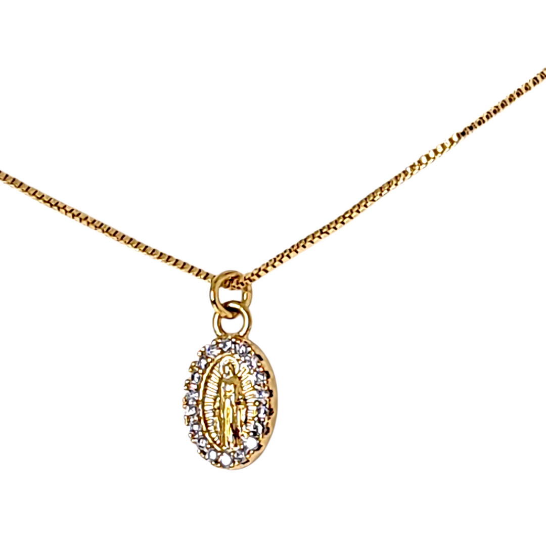 Collar Virgen De Los Rayos S Con Circones Oro