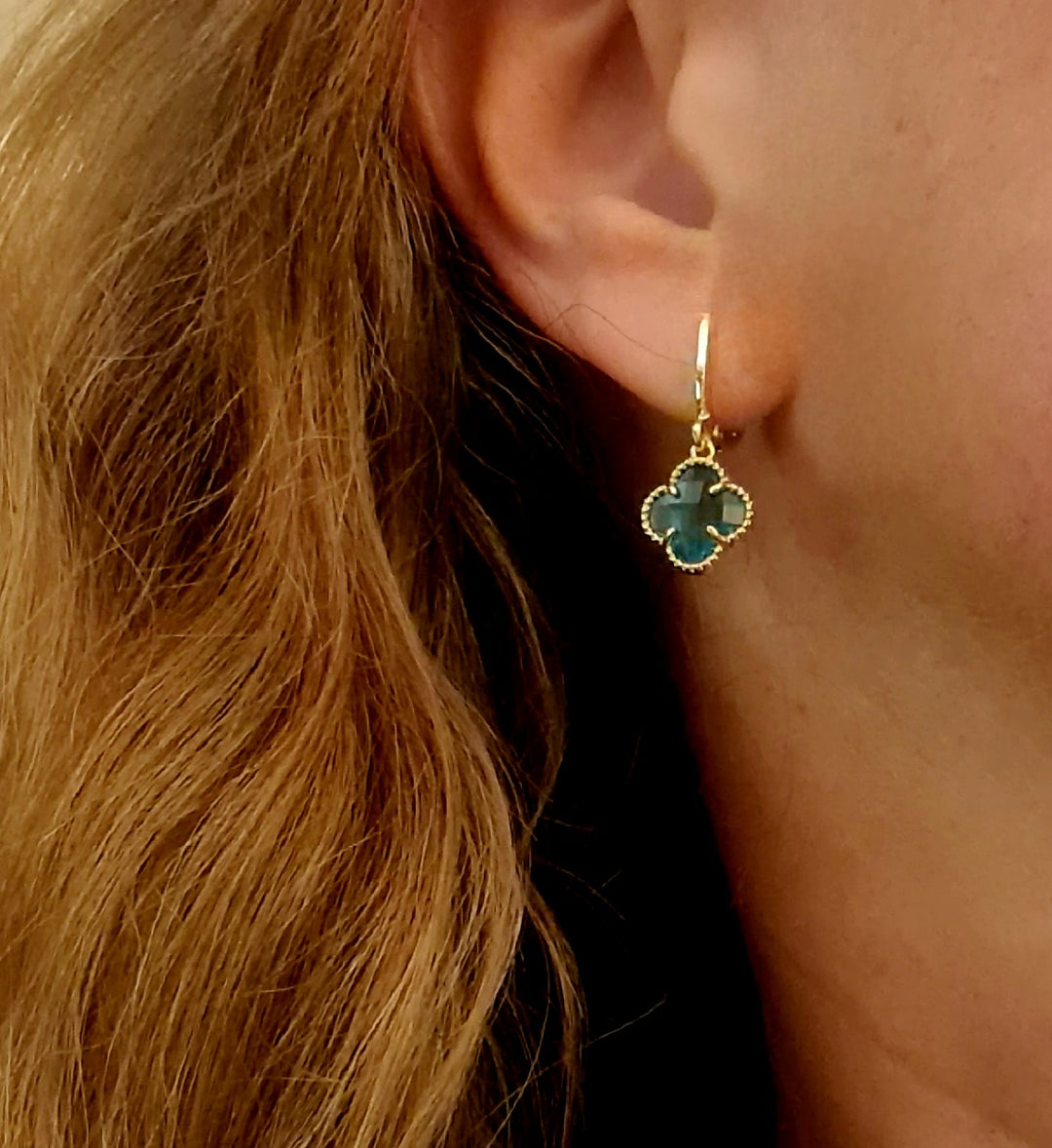 Aros Trébol Blue Oro
