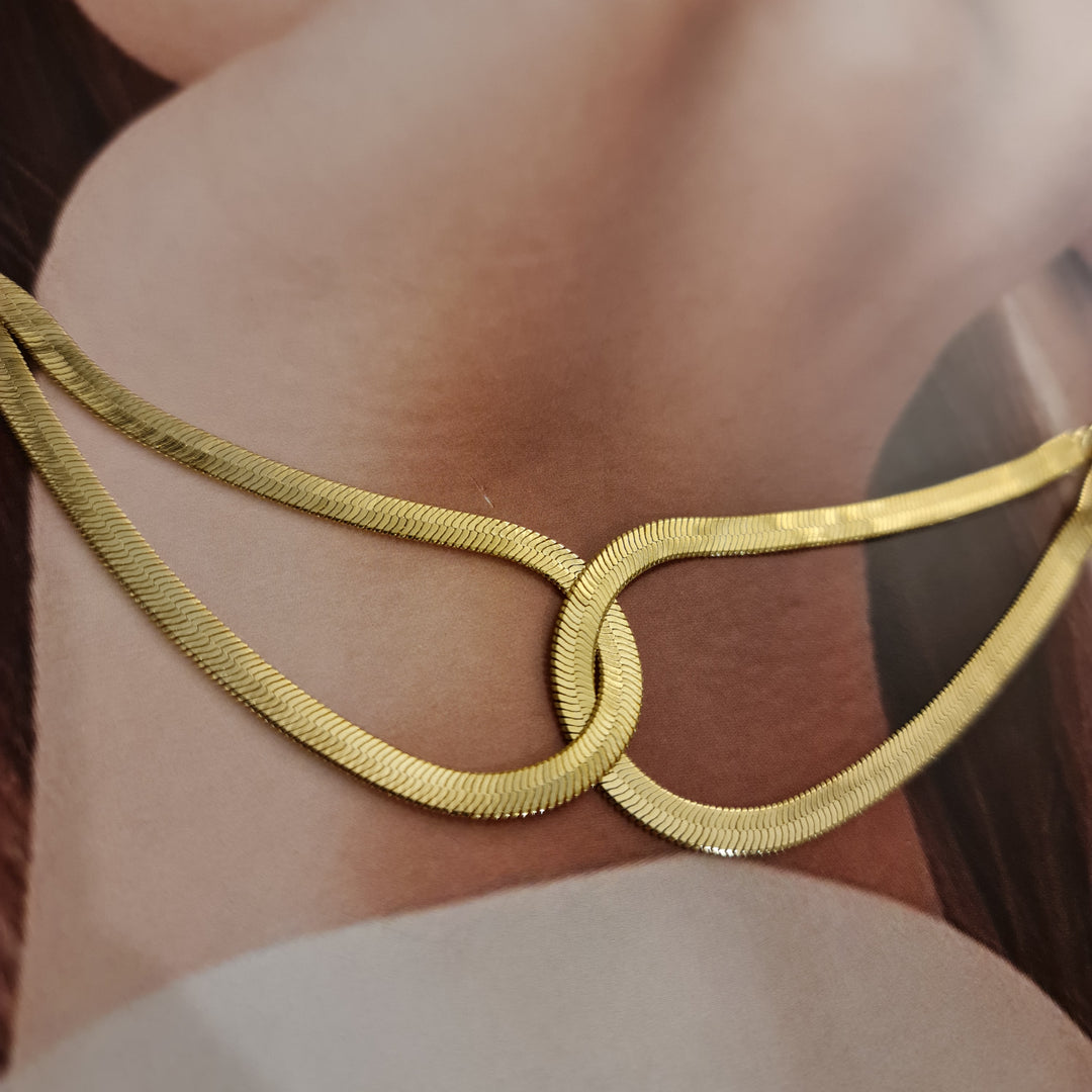 Pulsera Cinta Doble Oro