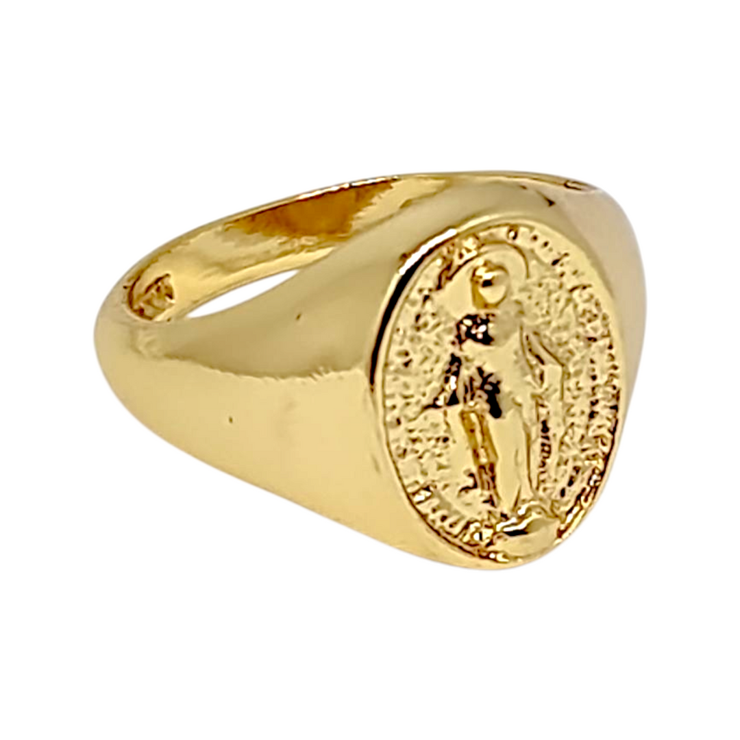 Anillo Sello Virgen de los Rayos Oro