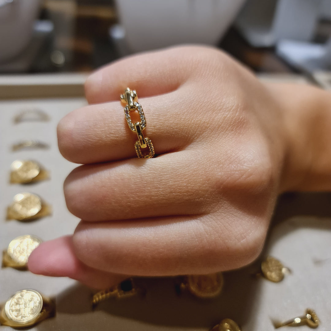 Anillo Eslabones Circones Oro
