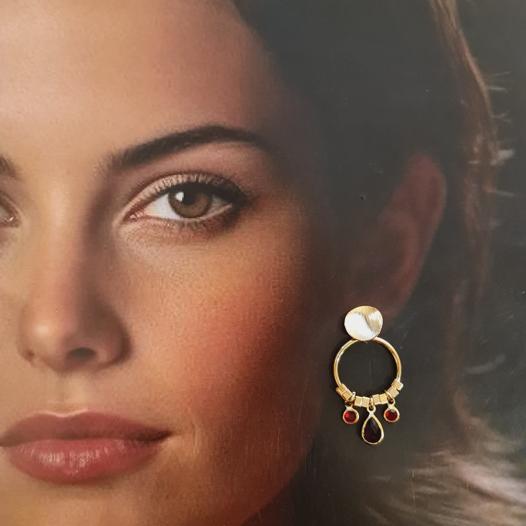 Aros Montserrat Rojo Oro