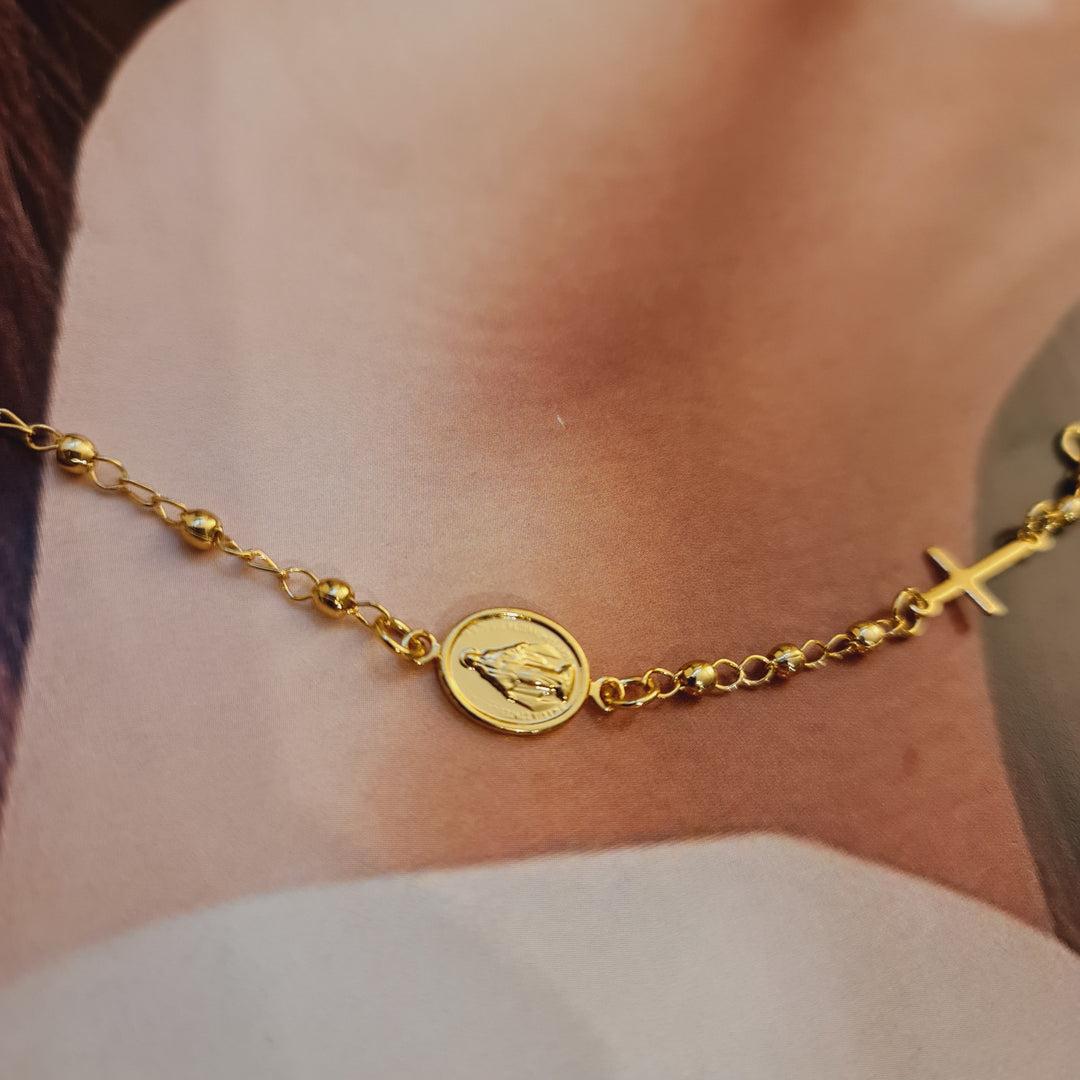 Pulsera Denario Cruz Oro
