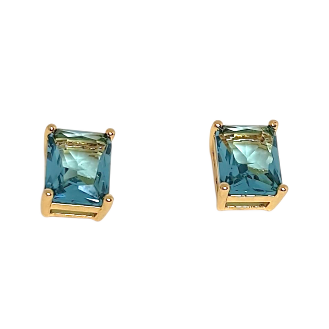 Aros Emilia Aguamarina Oro