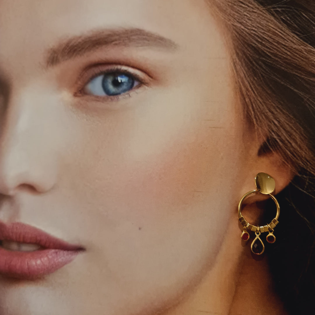 Aros Montserrat Rojo Oro