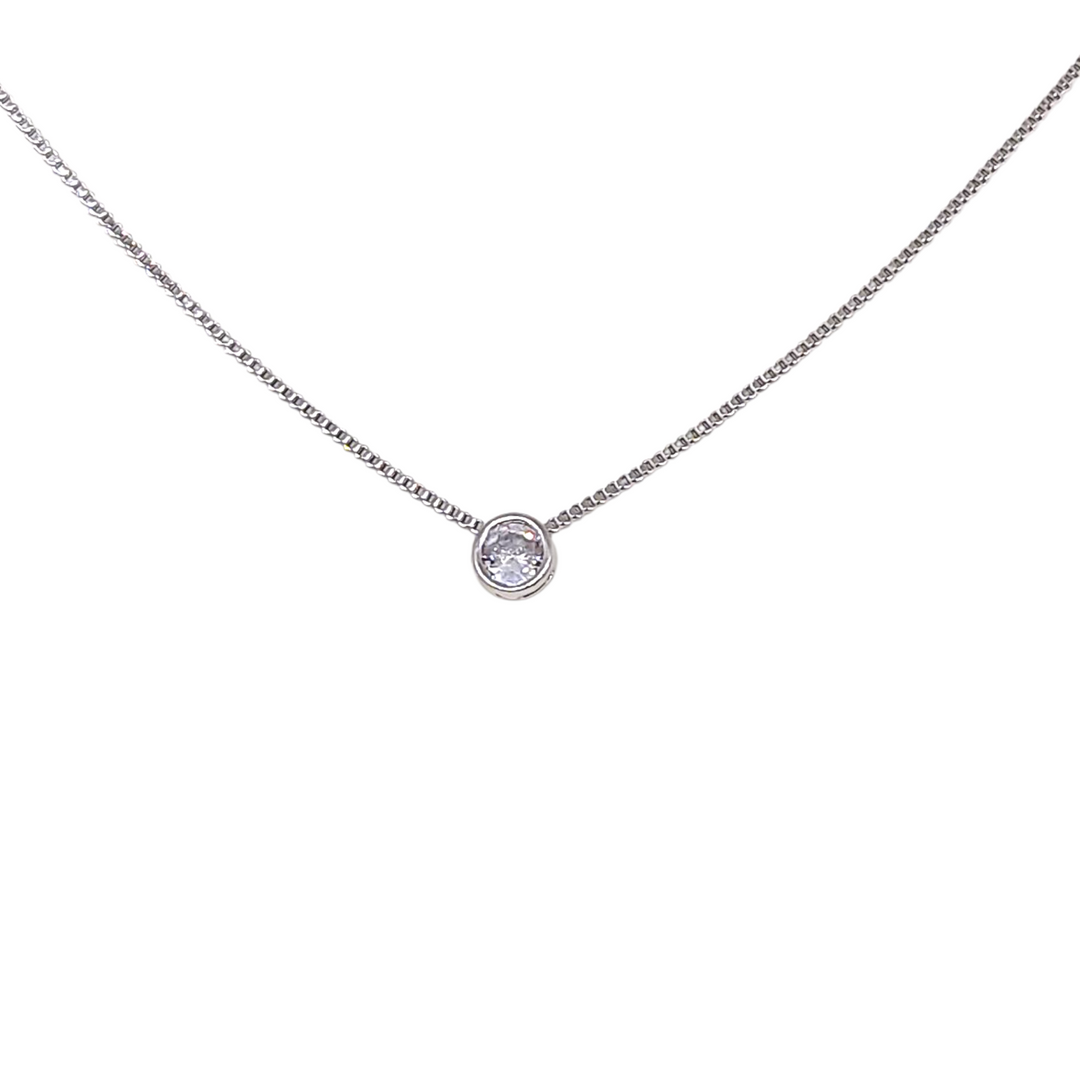 Collar Punto De Luz Platino
