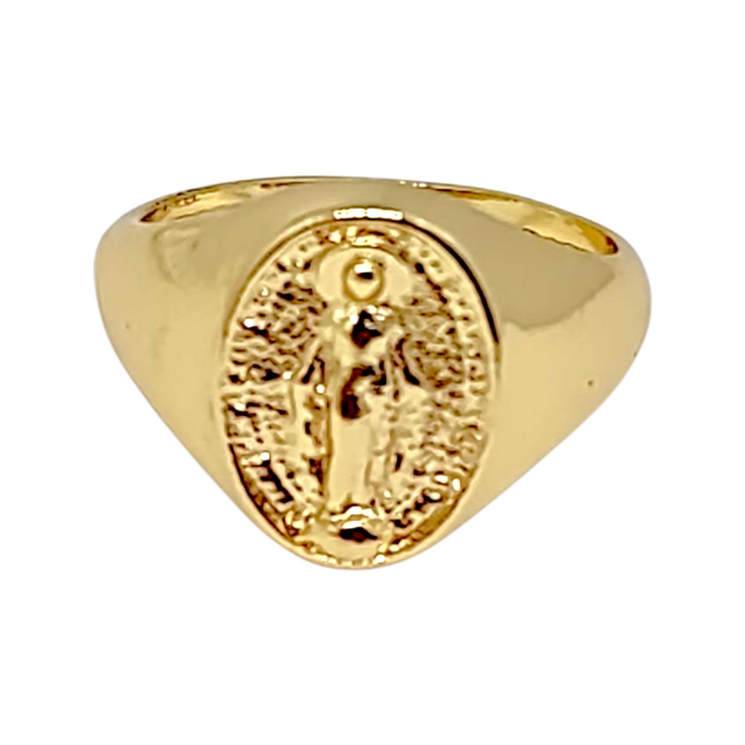 Anillo Sello Virgen de los Rayos Oro