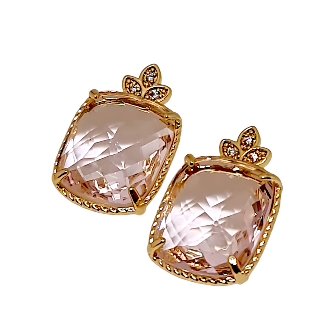 Aros Magdalena Cuarzo Rosado Oro