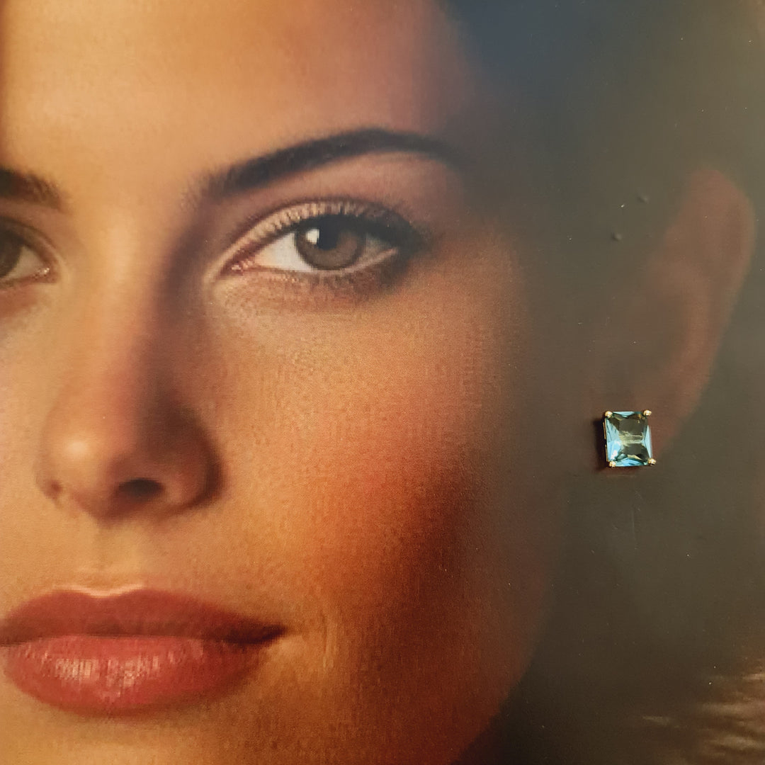 Aros Emilia Aguamarina Oro