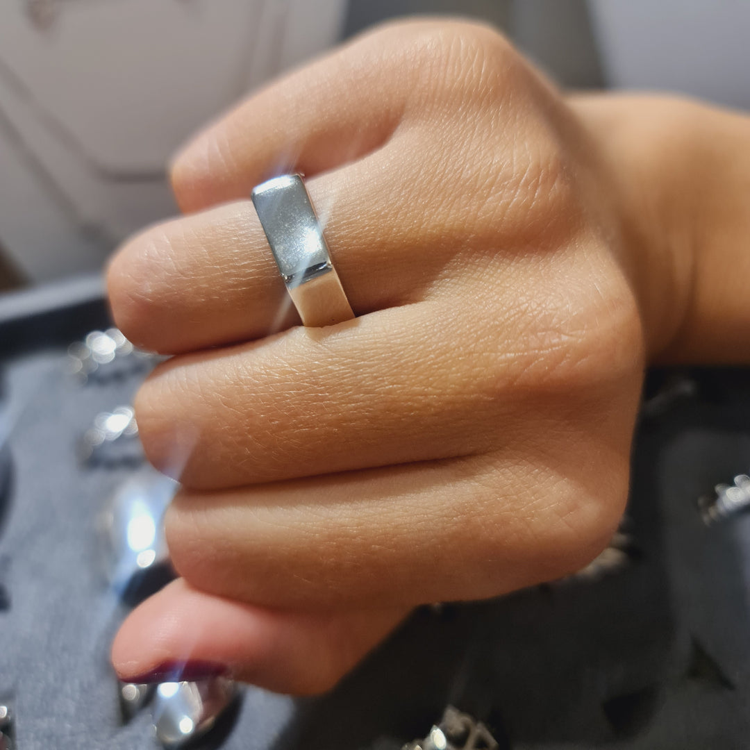 Anillo Hexágono Platino