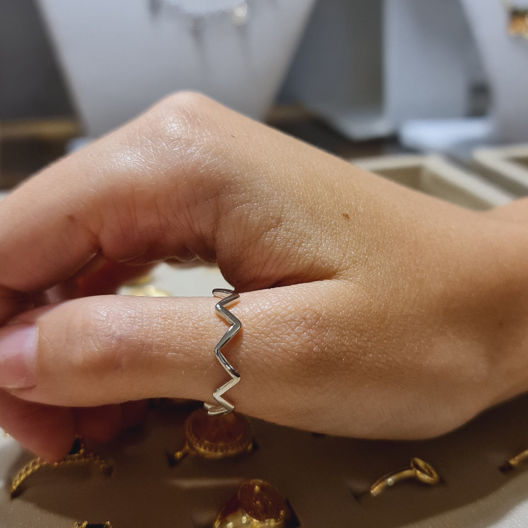 Anillo Zig Zag Infinito Platino