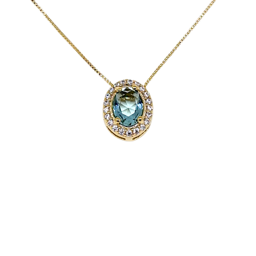 Collar Trinidad Aguamarina Oro