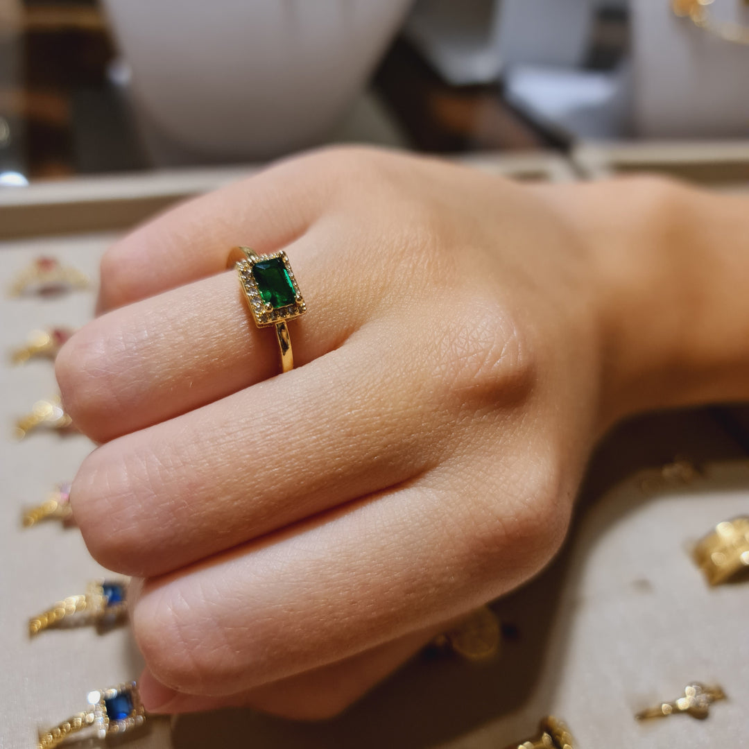 Anillo Martina Esmeralda Oro