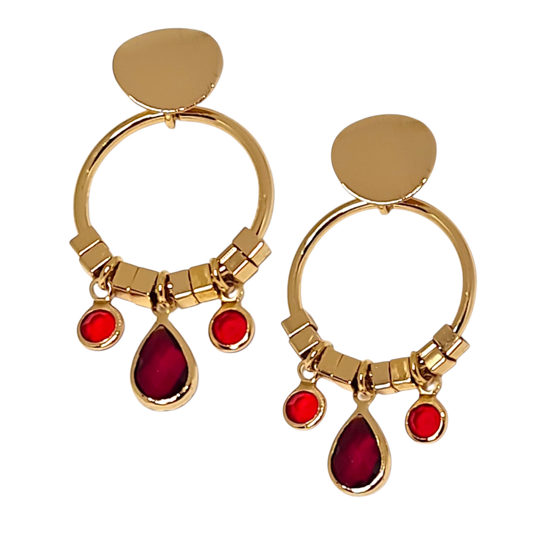 Aros Montserrat Rojo Oro