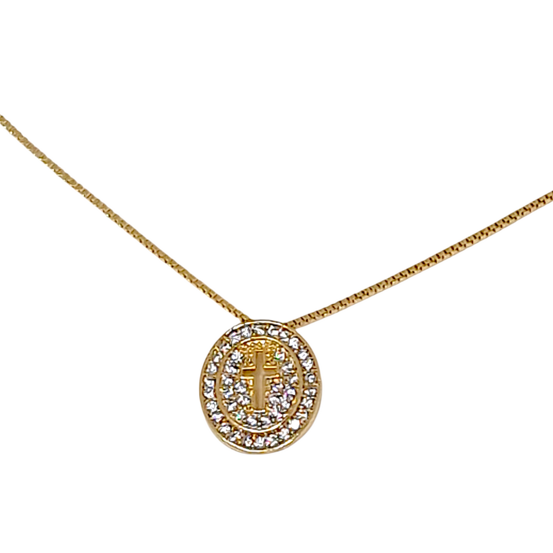 Collar Cruz Calada Circones Oro