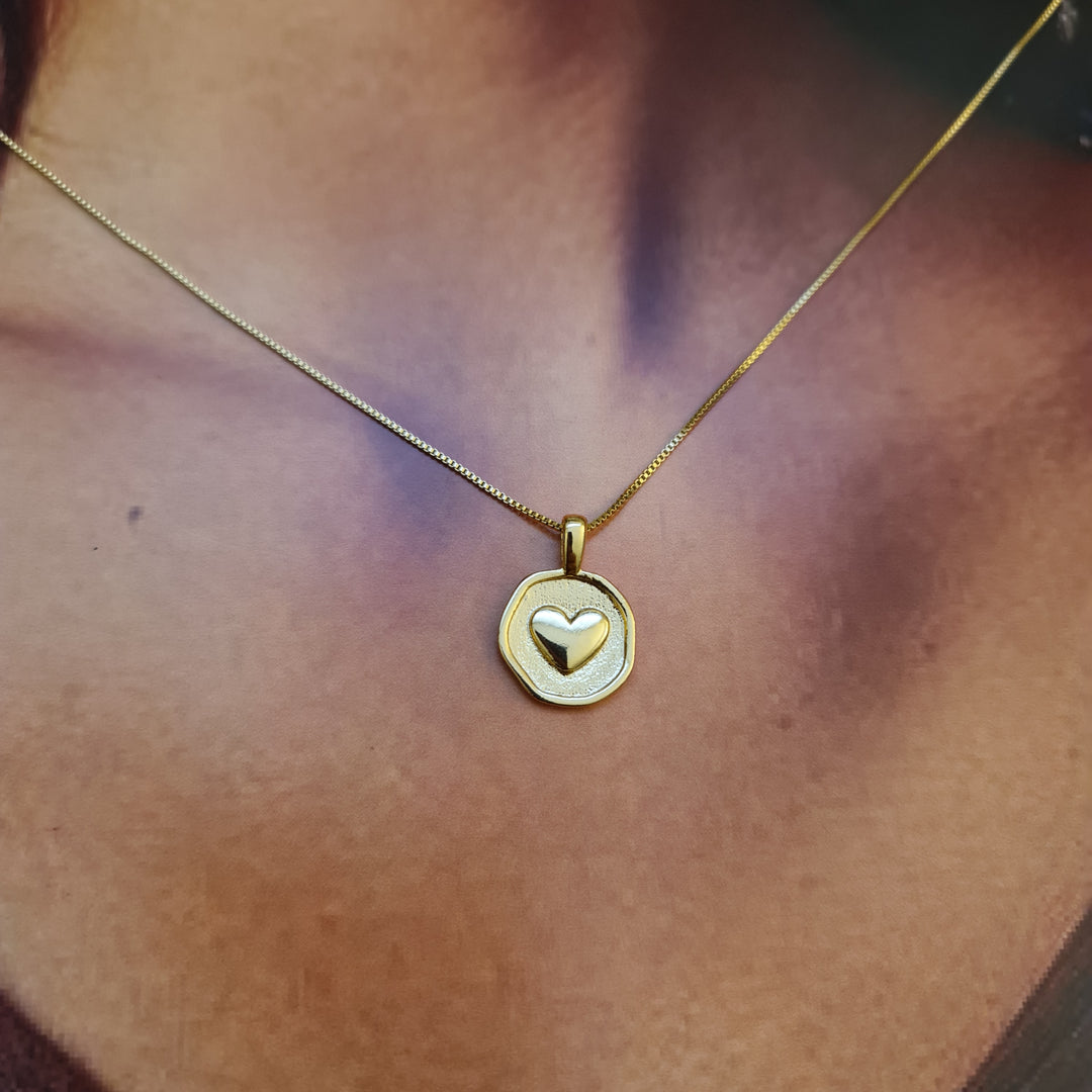 Collar Corazón Medalla Oro