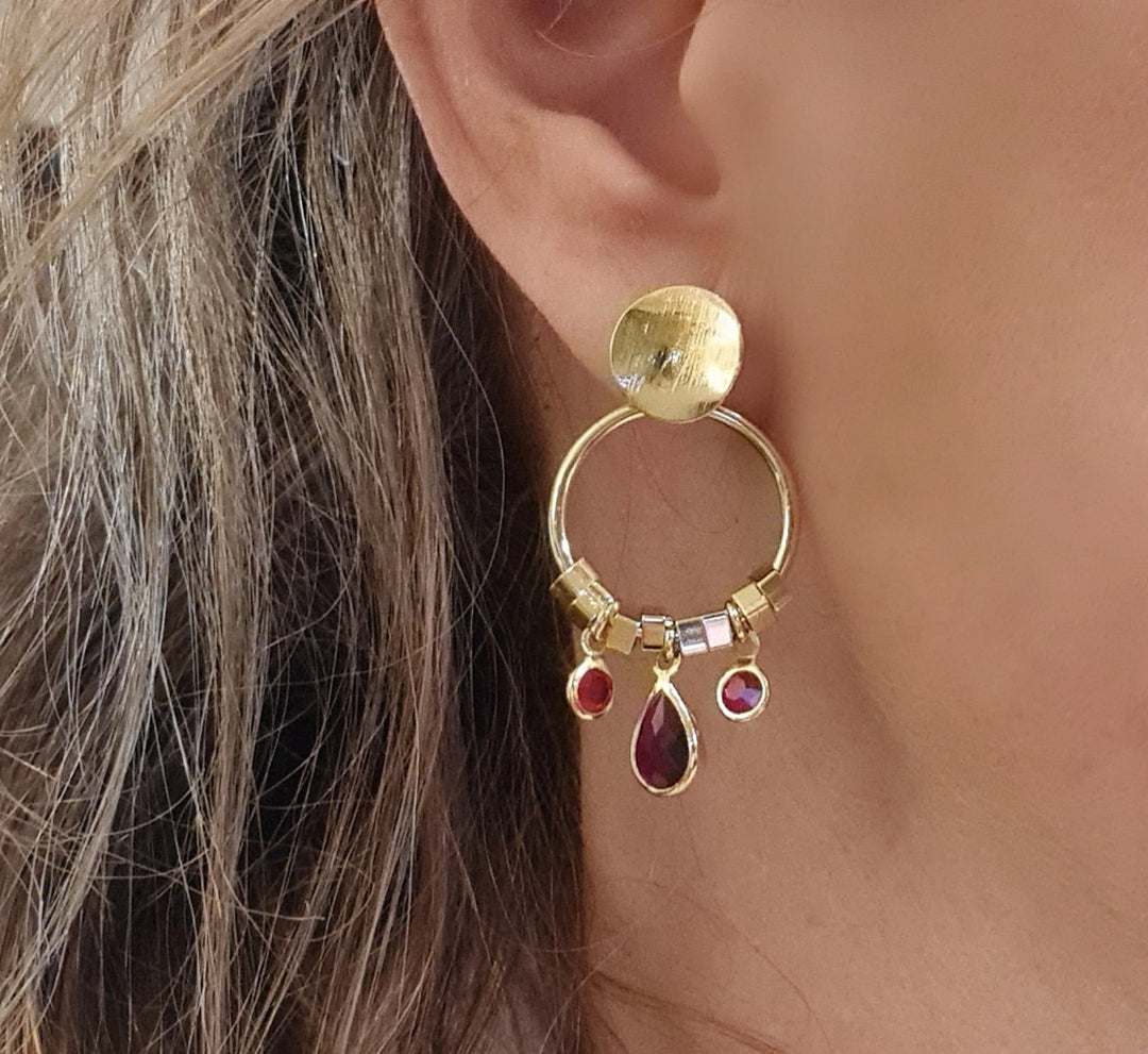 Aros Montserrat Rojo Oro
