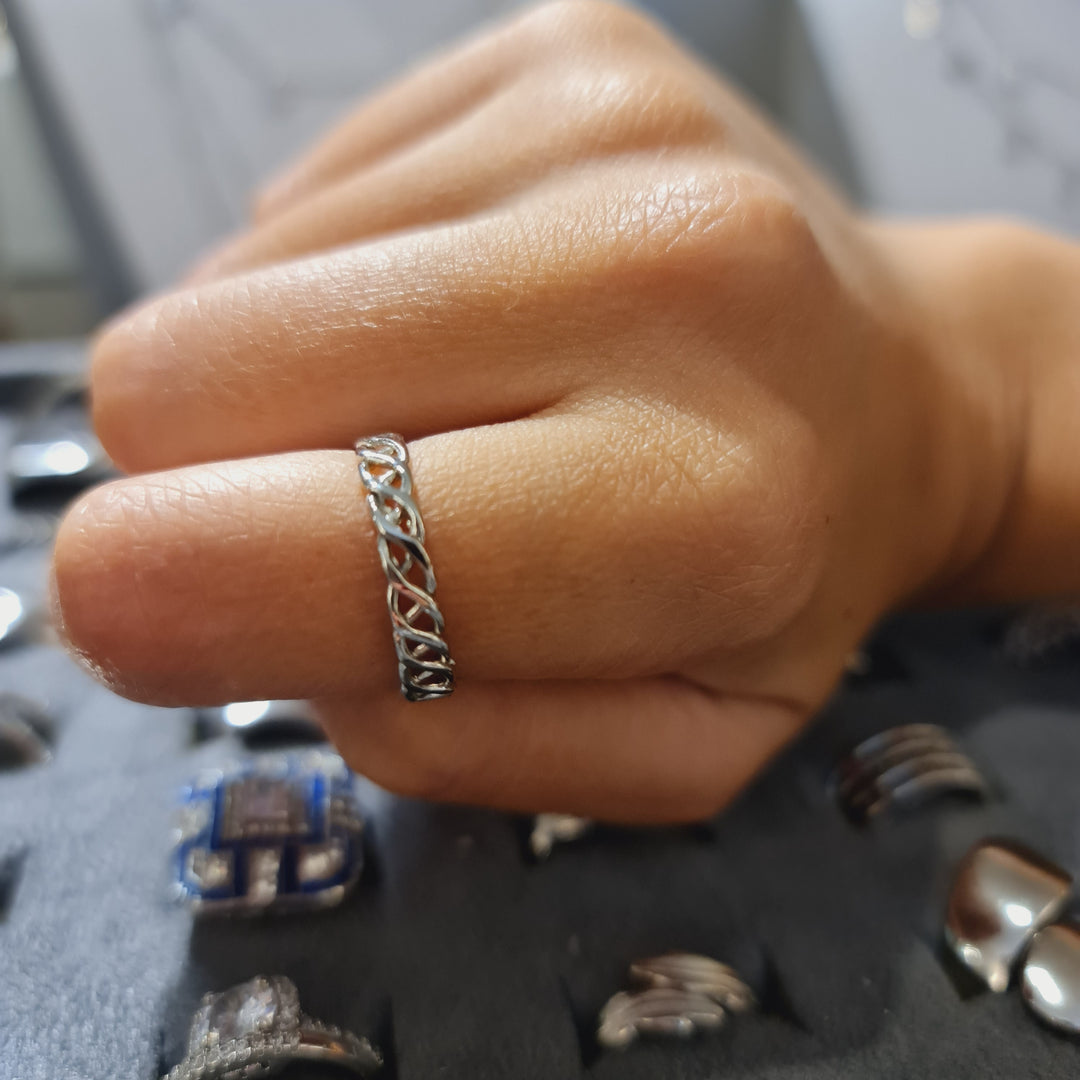 Anillo Trenza Agustina Platino