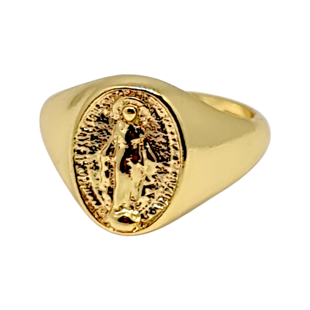 Anillo Sello Virgen de los Rayos Oro