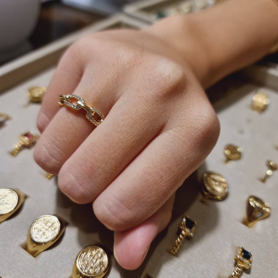 Anillo Eslabones Circones Oro