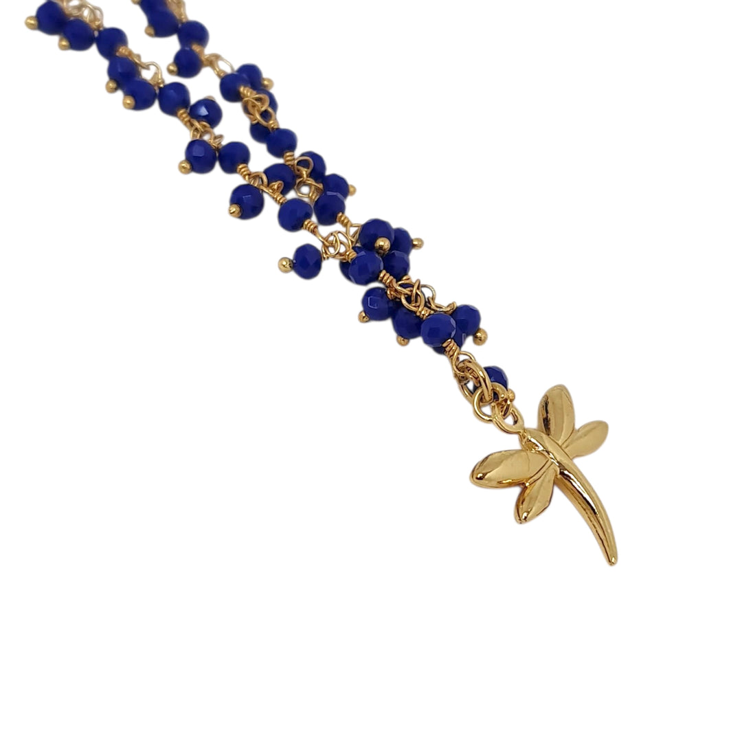 Collar Libélula Blue Oro