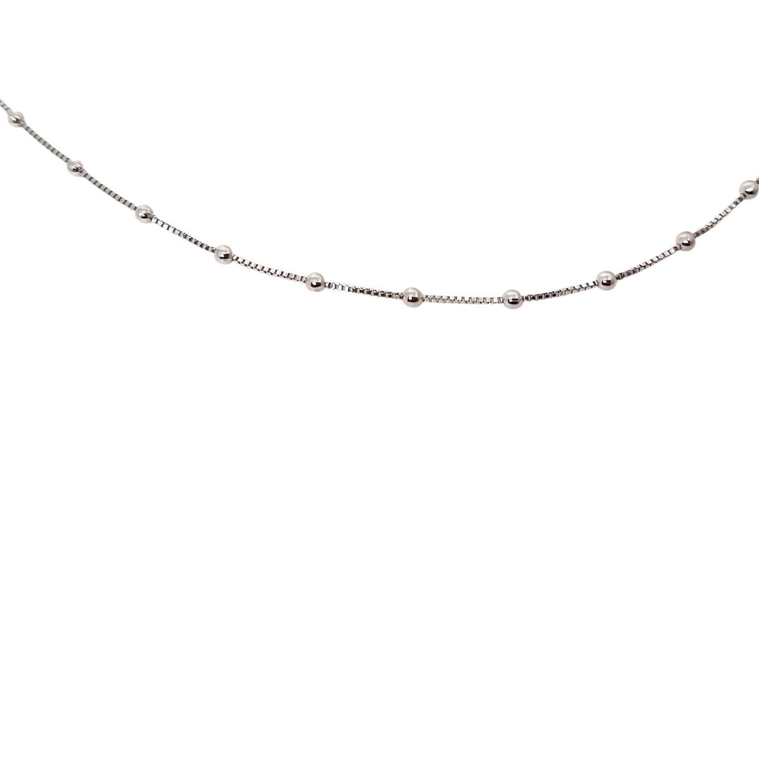 Collar Pelotitas Platino