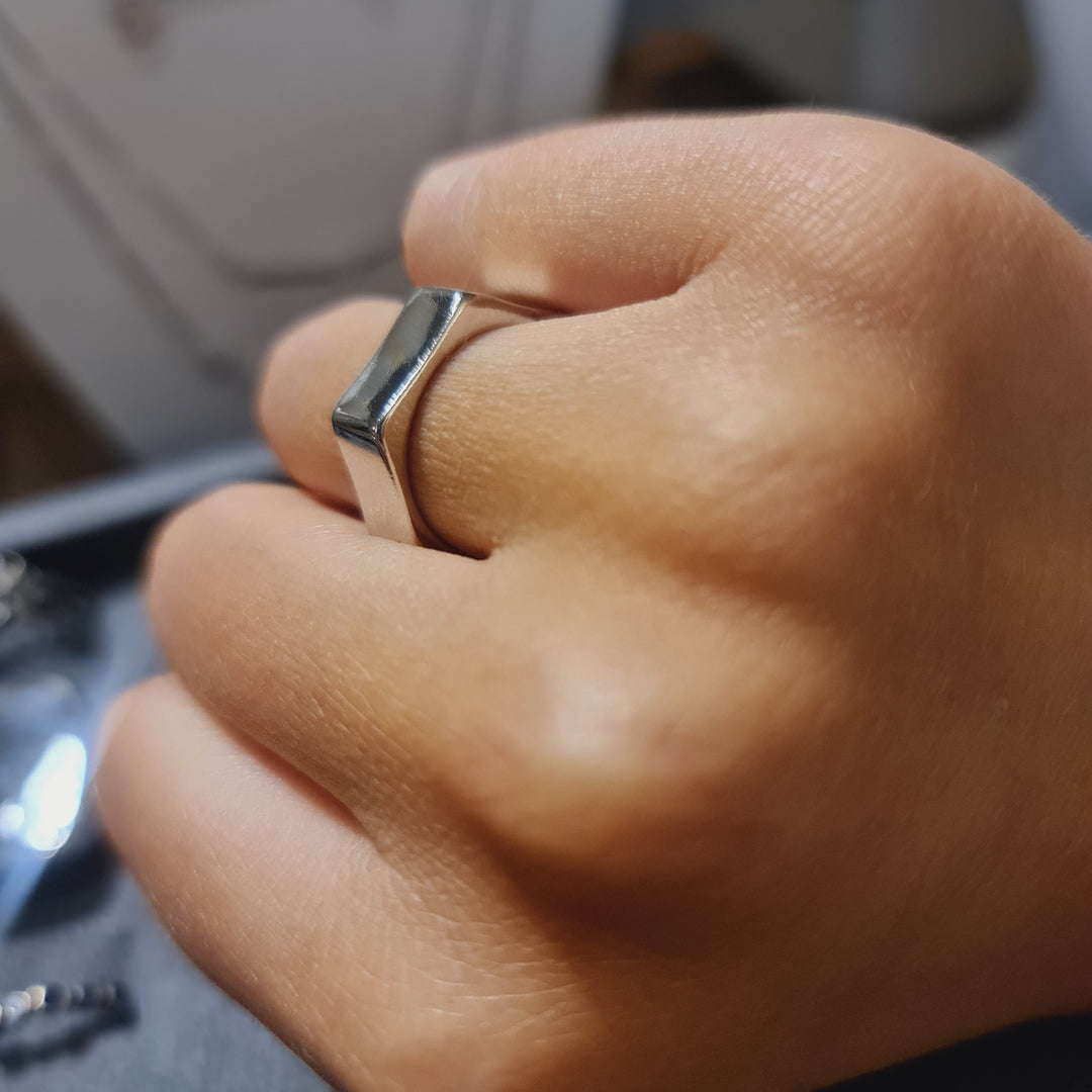 Anillo Hexágono Platino