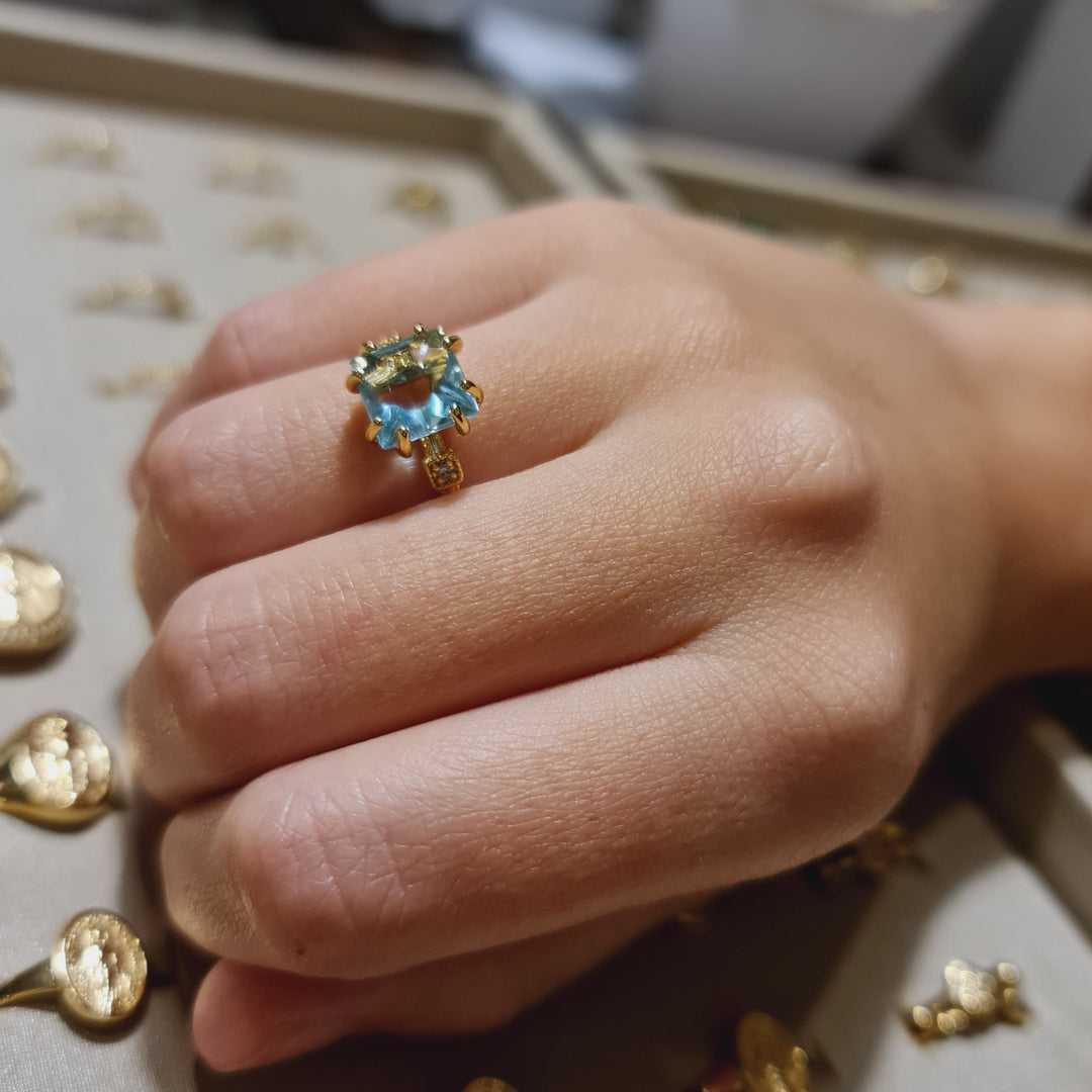Anillo Paula Aguamarina Oro
