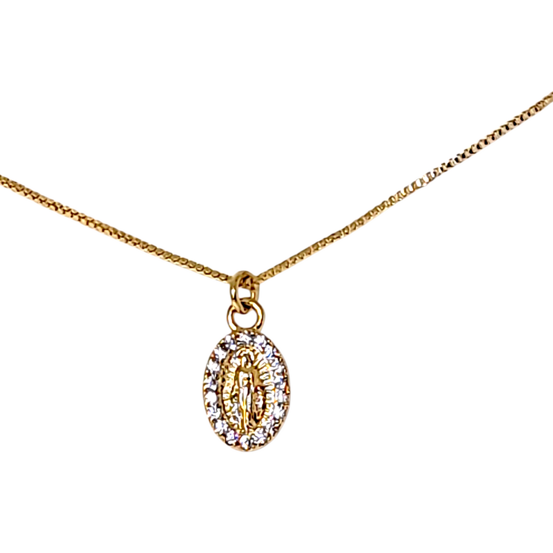 Collar Virgen De Los Rayos S Con Circones Oro