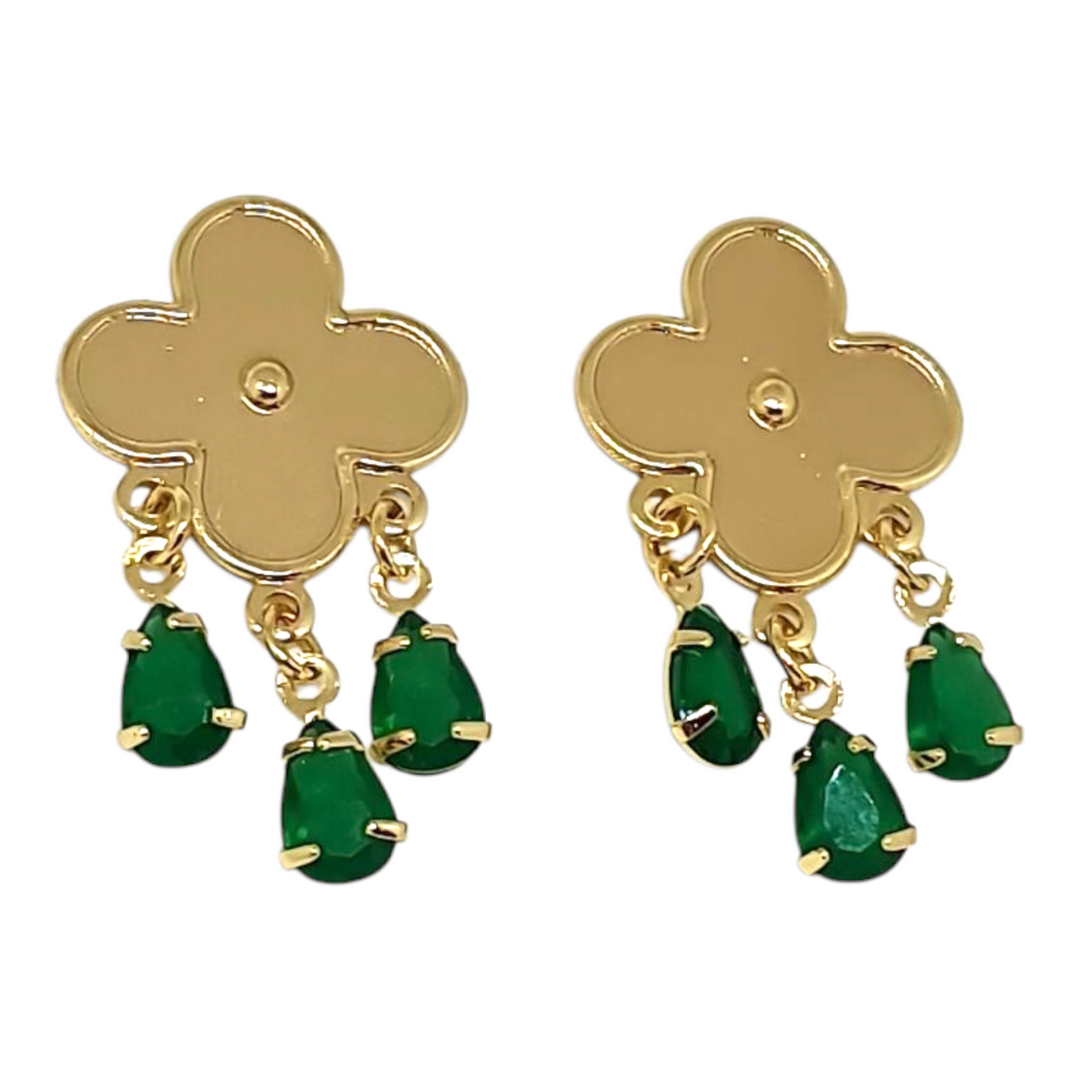 Aros Mariana Esmeralda Oro