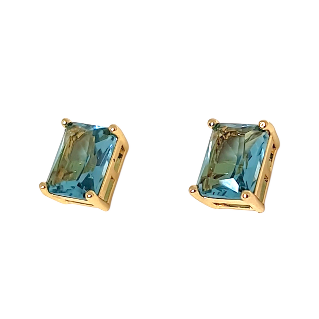 Aros Emilia Aguamarina Oro