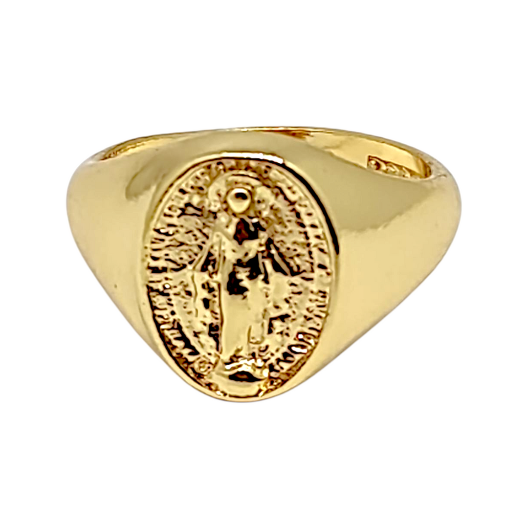 Anillo Sello Virgen de los Rayos Oro