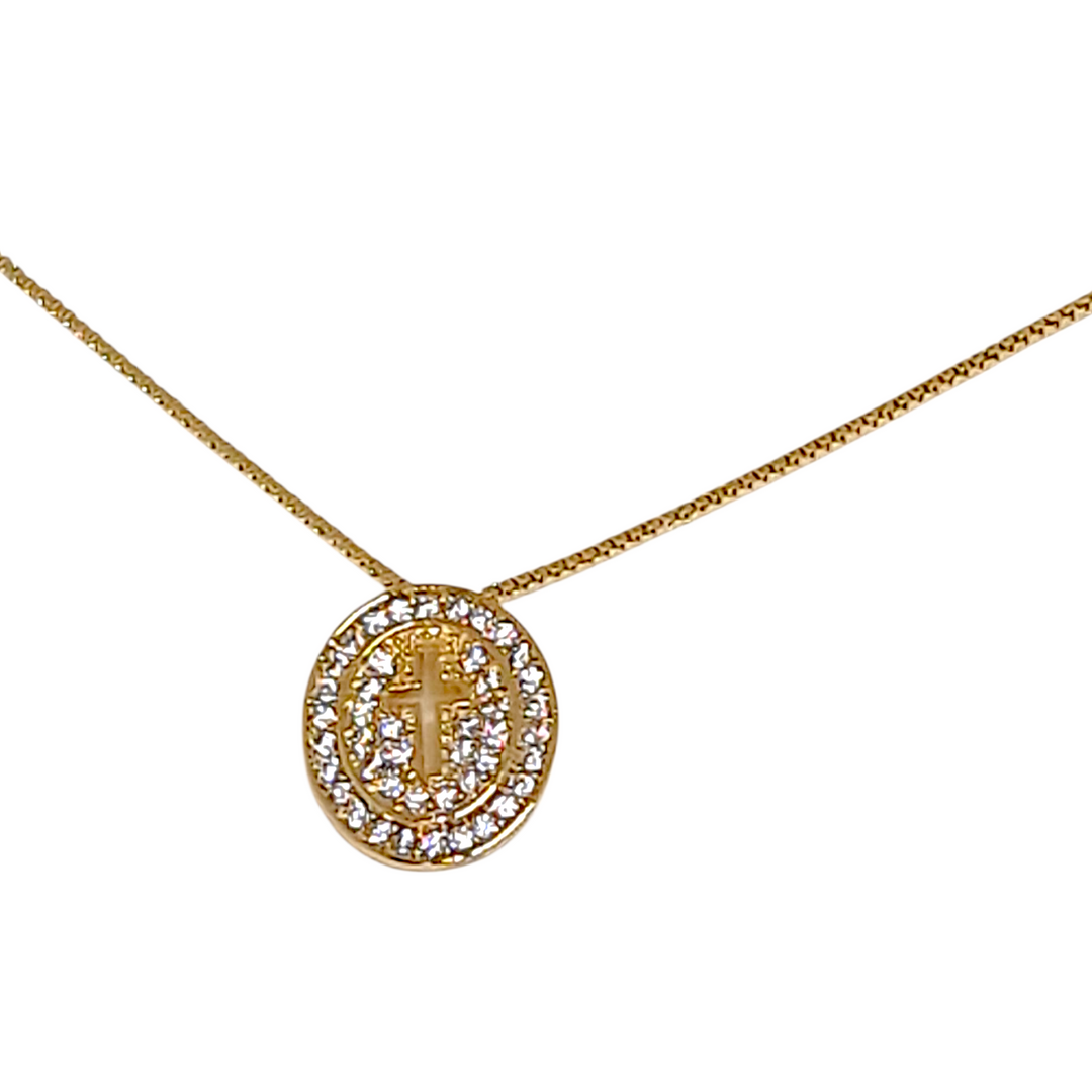 Collar Cruz Calada Circones Oro