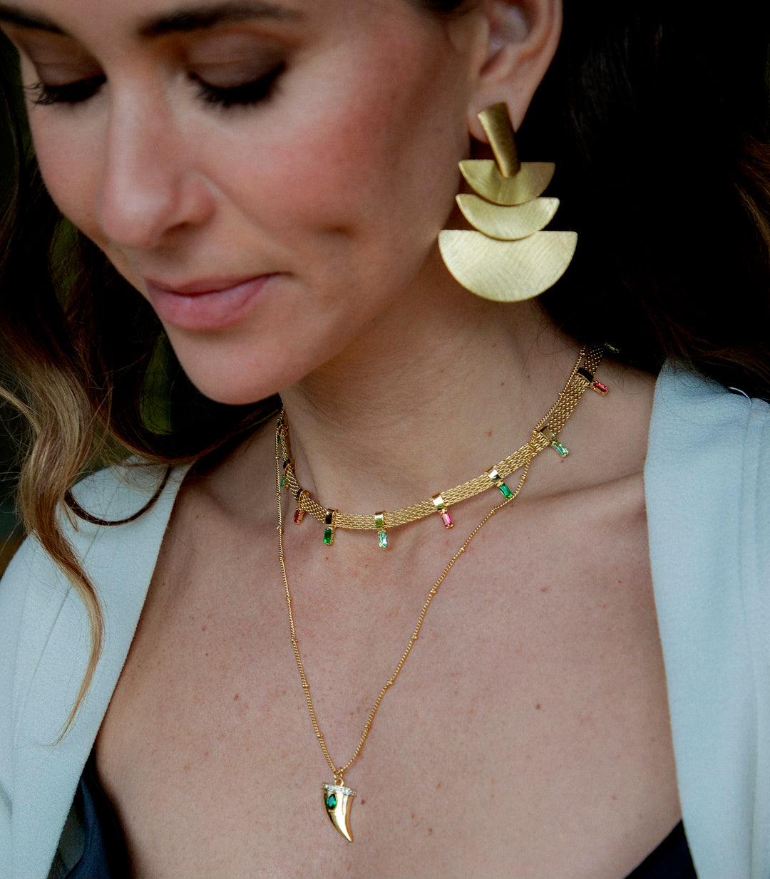 Collar África Esmeralda Oro