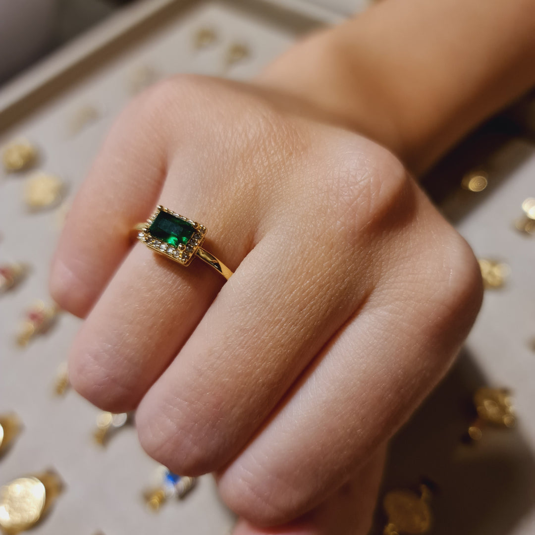 Anillo Martina Esmeralda Oro