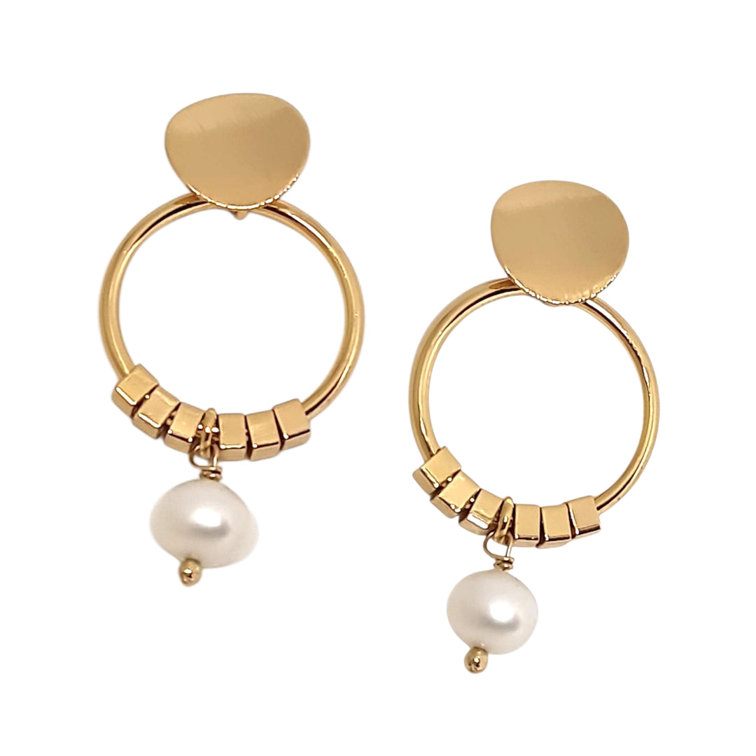 Aros Montserrat Perlas Oro