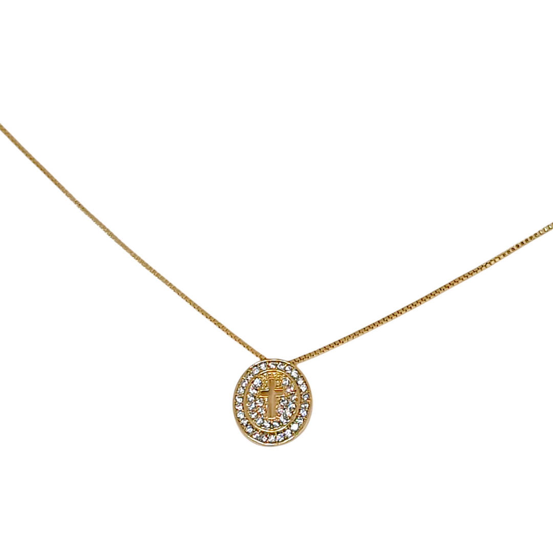 Collar Cruz Calada Circones Oro
