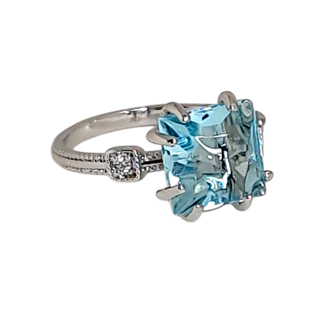 Anillo Paula Aguamarina Platino
