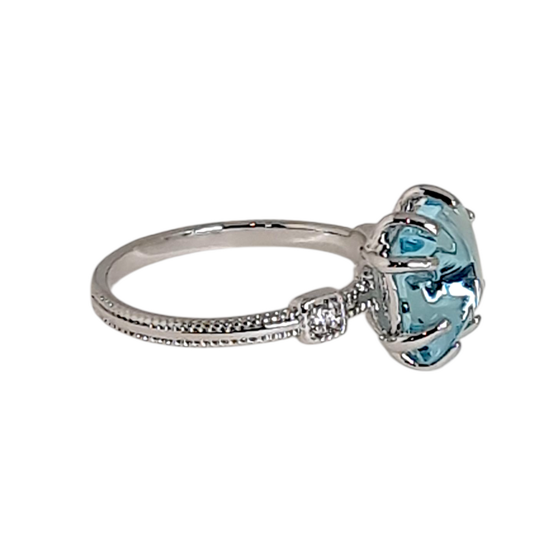 Anillo Paula Aguamarina Platino