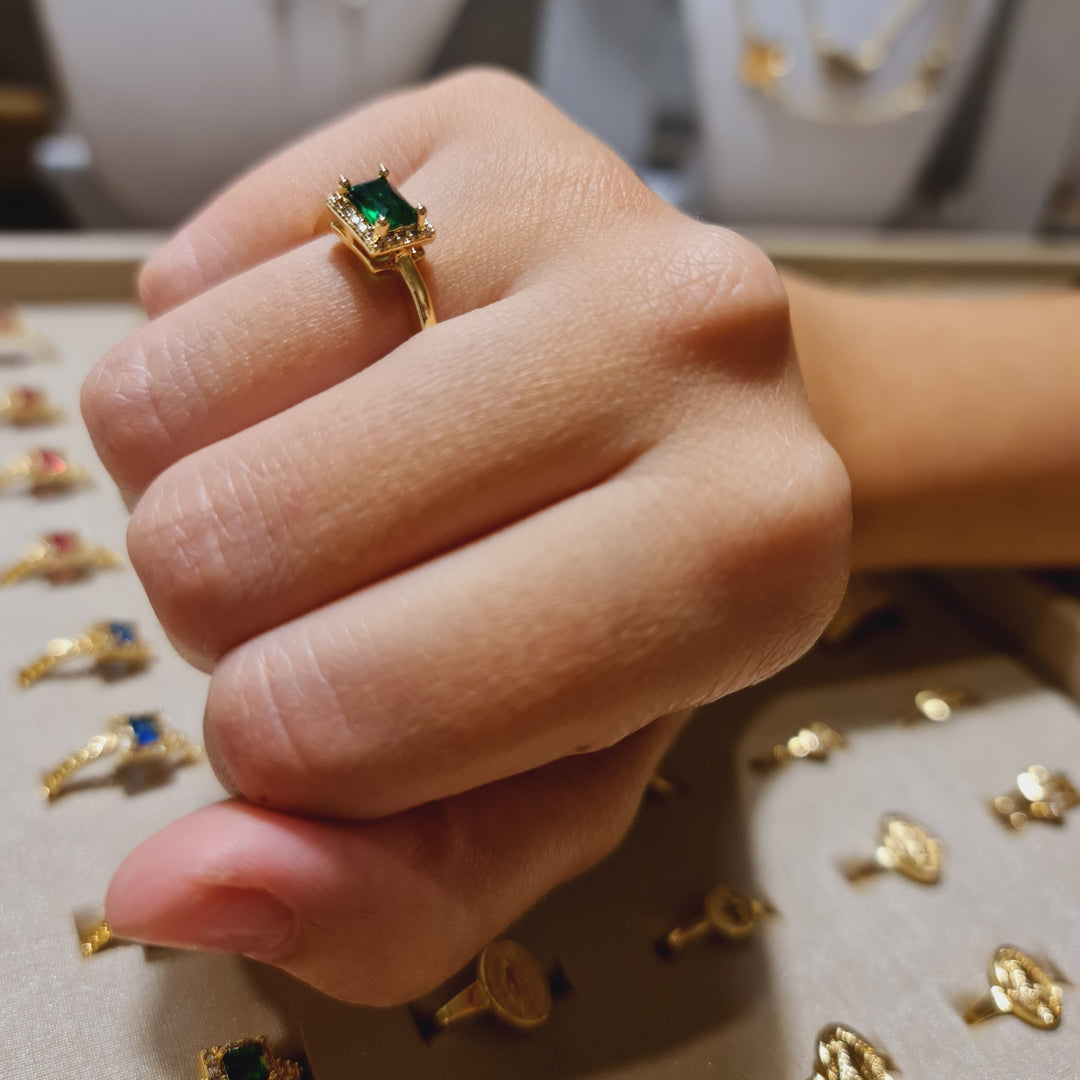 Anillo Martina Esmeralda Oro