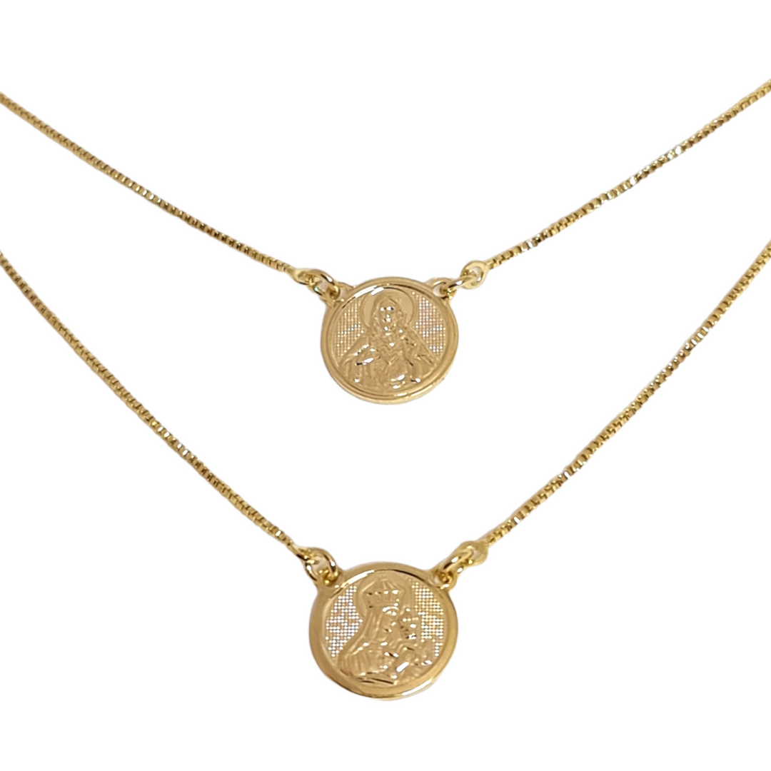 Collar Escapulario Doble Oro