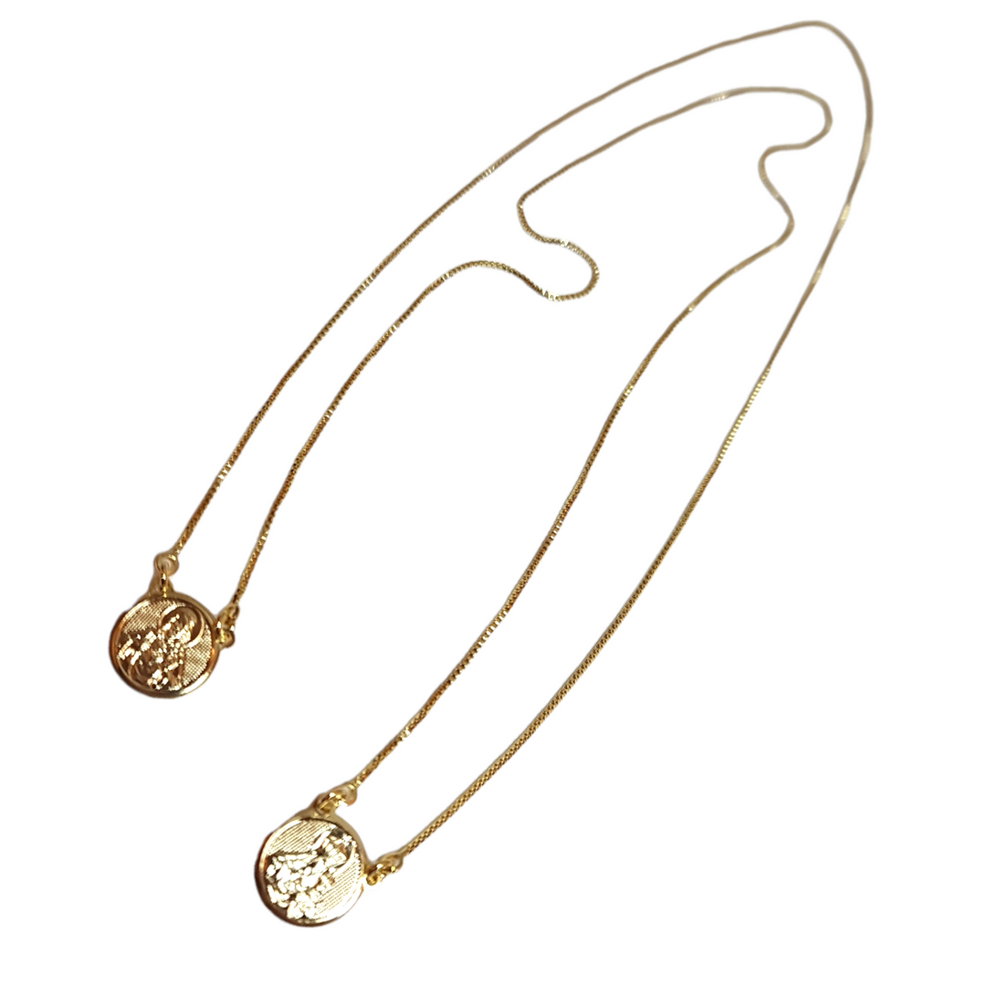 Collar Escapulario Doble Oro