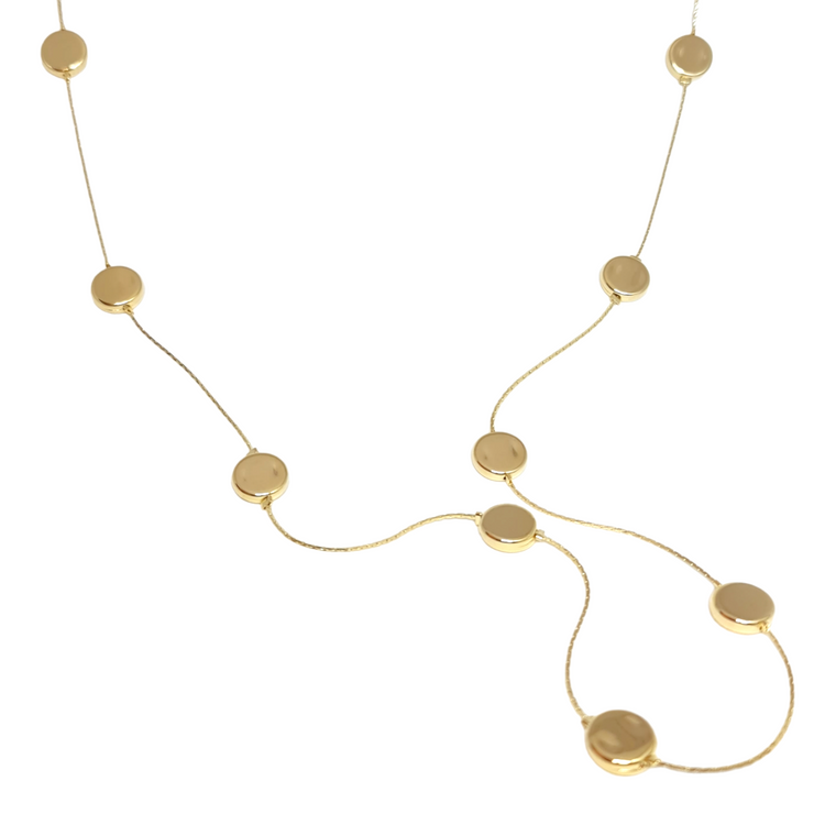 Collar Largo Ignacia oro 18k - collar 80cm círculos hipoalergénico